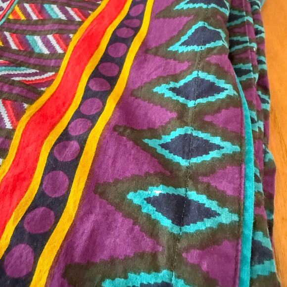 J Peterman Kaftan Size L/XL Cotton Stripe Southwest Tribal Boho Hippie Maxi - Picture 9 of 16